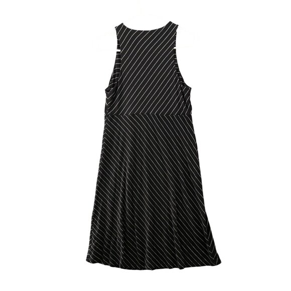Athleta Santorini Sleeveless Dress S Black White Stripe Knee Length Athletic - Picture 2 of 8